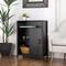 Glitzhome® 32" Black Double Door Modern Storage Floor Cabinet
